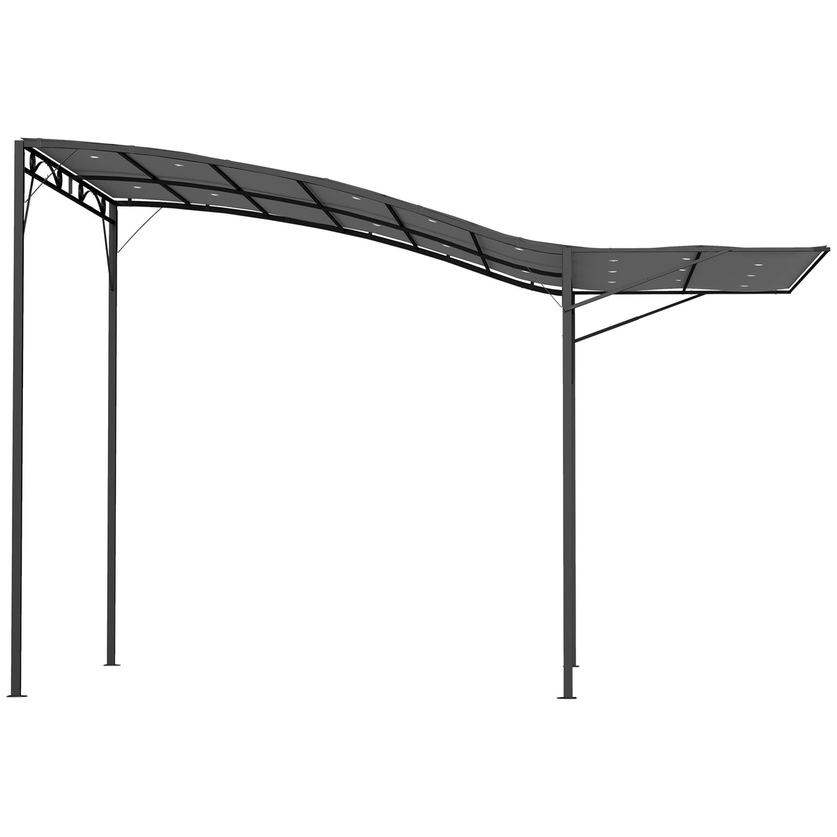 Pavillon mit klappbarer Dacherweiterung wetterfest 3 x 2,5 m Dunkelgrau