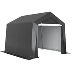 3.6 x 2.1m Portable Outdoor Shed, with Window - Dark Grey