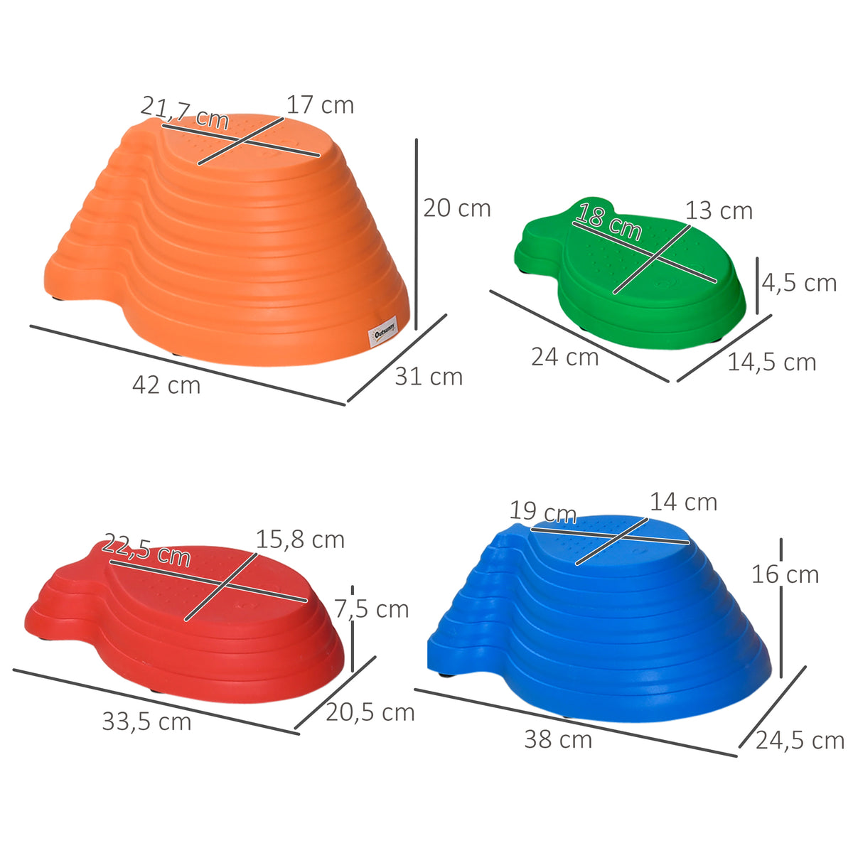  11 Piece Kids Balance Stepping Stones - Multicoloured