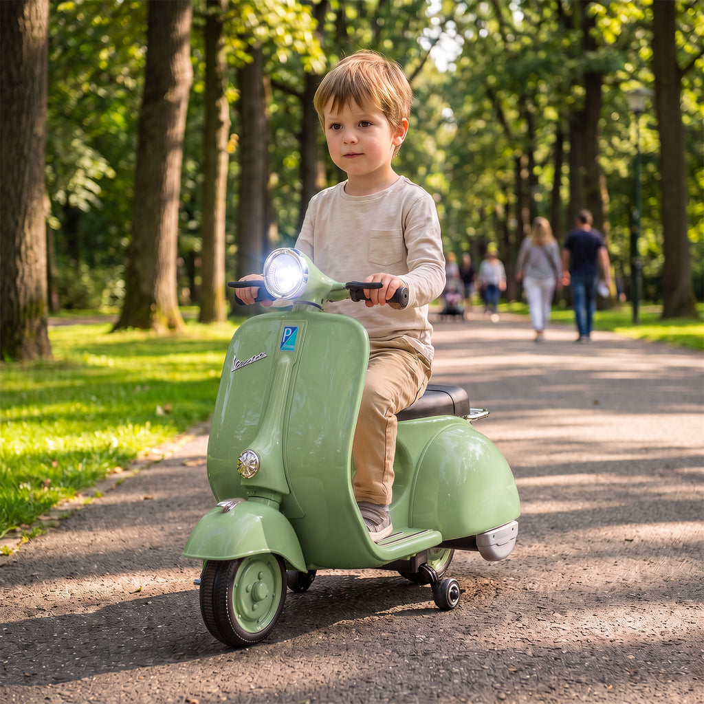 Elektro Motorrad Kinder VESPA 6V Elektromotorrad Lithium-Akku Grün