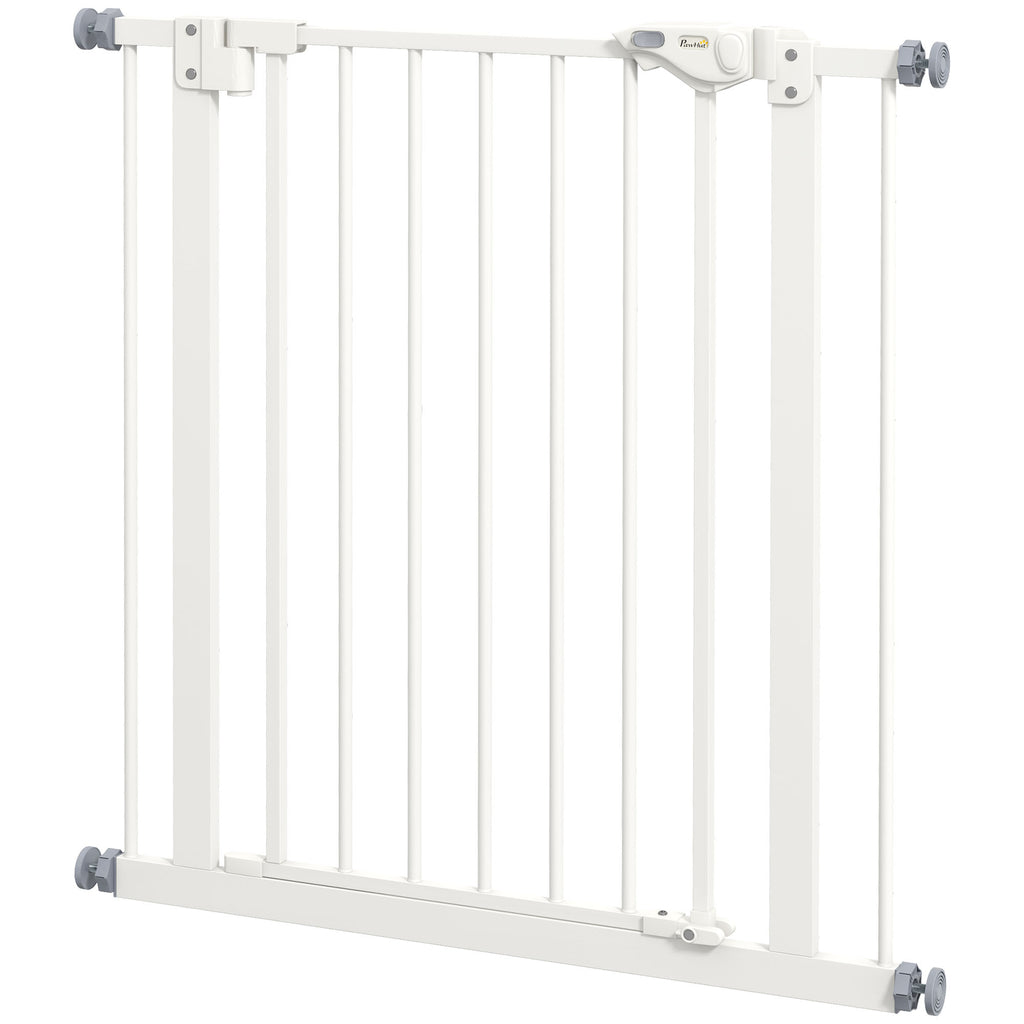 Adjustable Safety Gate w/ One Extensions, Four Adjustable Screws, White