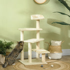 100 cm Cat Tree for Indoor Cats Kitten Scratch Scratching Post Climbing Tower Activity Centre Beige