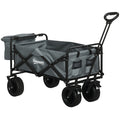 Bollerwagen mit K¨¹hltasche, klappbar, Stahlrahmen, bis 100 kg, 113x57x77-100 cm, Dunkelgrau