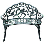 Cast Aluminium Garden Bench - Vintage Green