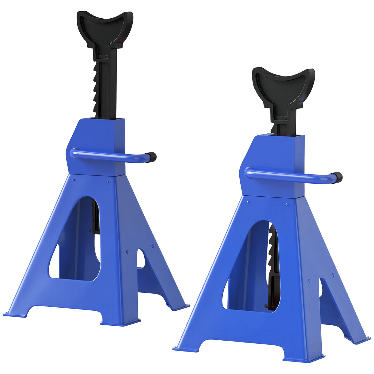 Unterstellbock 3 Tonnen Traglast 2 Stück Stützbock 13 stufig Höhenverstellbar 385 mm bis 600 mm Blau