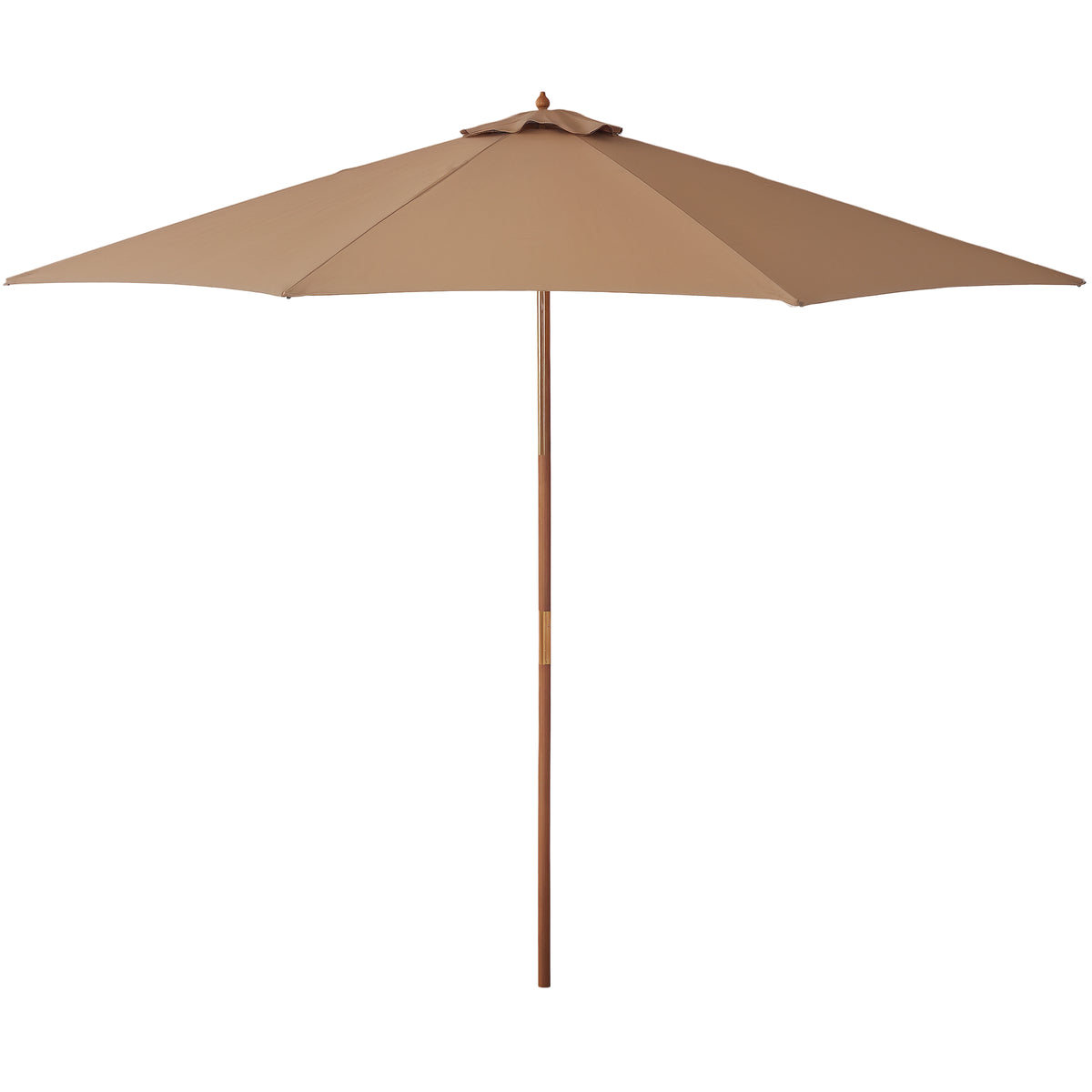 3(m) Garden Umbrella Wooden Parasol 8 Ribs Bamboo Sun Shade Patio Outdoor Umbrella Canopy Khaki