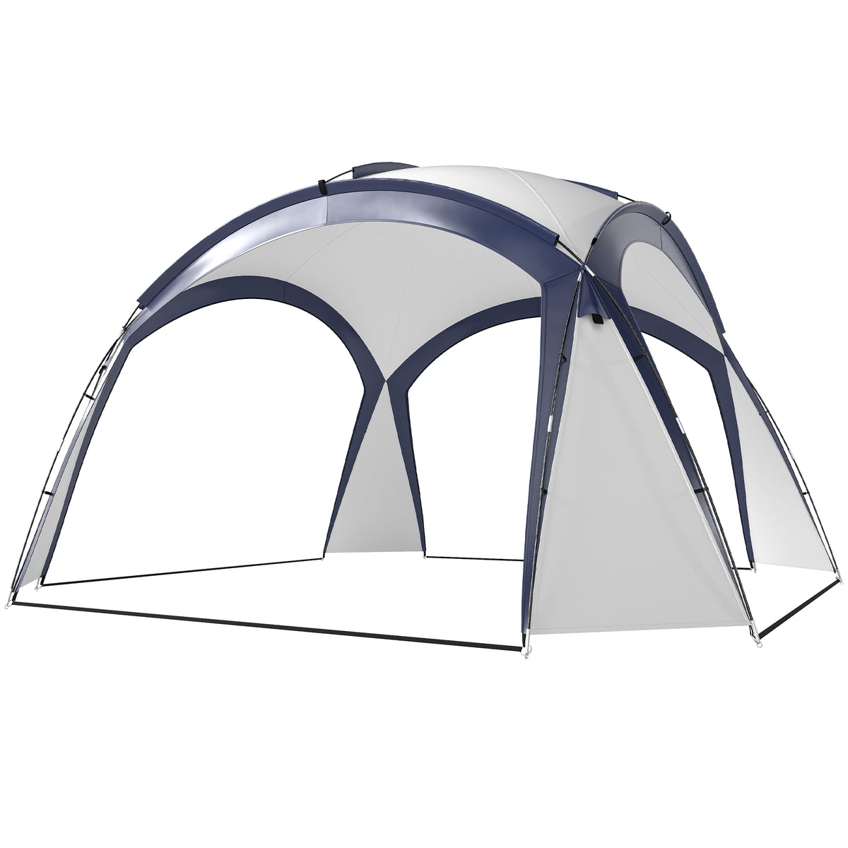 Gazebo Party Tent, 3.5x3.5m-Cream/Blue