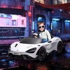 Kinder-Elektroauto mit Fl¨¹gelt¨¹ren, fernsteuerbar, mit sanftem Antrieb und LED-Lichtern, Wei?