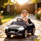 Elektro-Kinderauto, 12V Audi Q8, 3-5 km/h, Fernsteuerung, Scheinwerfer, Musik, Schwarz