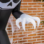 Gespenst mit Kürbiskopf Halloweendeko aufblasbar mit blauem Flammeneffekt 88 x 79 x 210cm