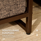 Kommode Schrank mit 7 Schubladen aus Leinen Schubladenschrank mit Metallrahmen für Wohnzimmer, 80x29x78,5 cm