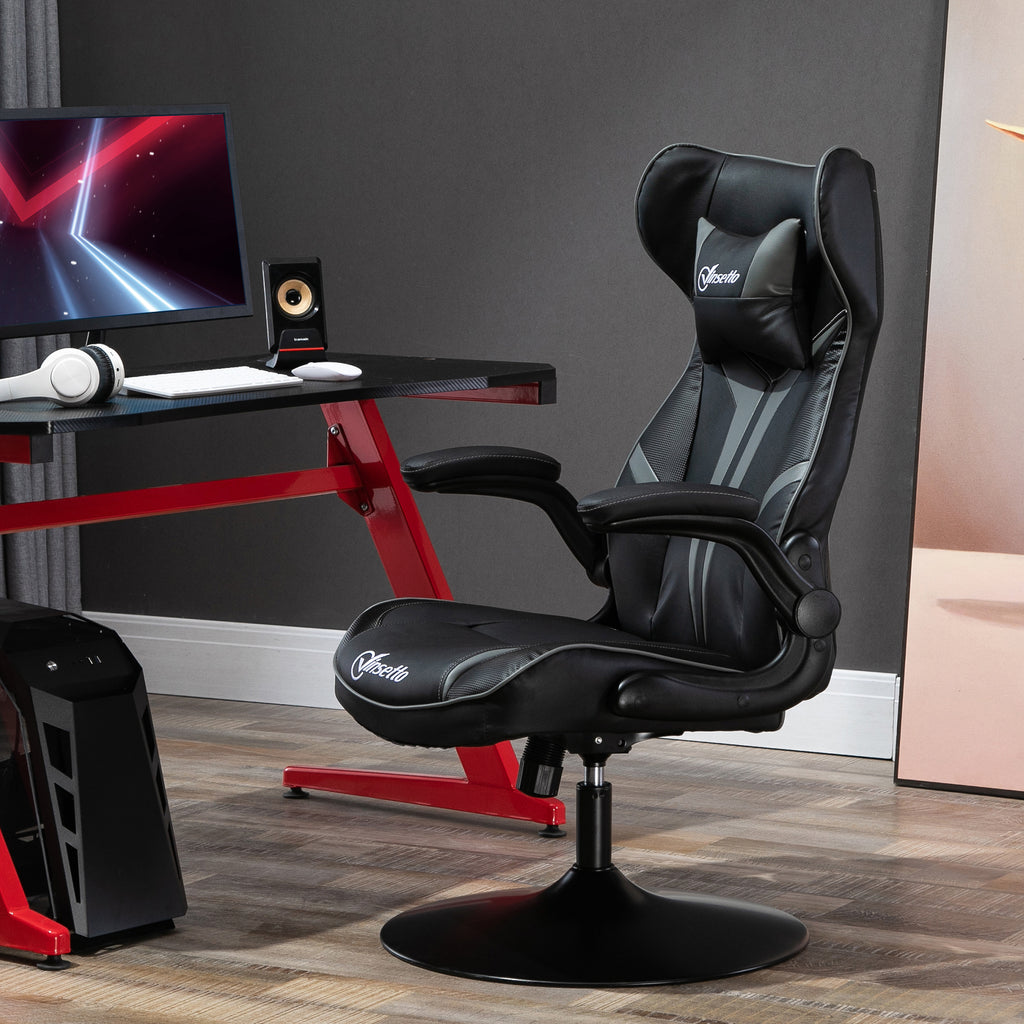  Gaming Stuhl ergonomischer Gamer Stuhl mit Kopfst¨¹tze und h?henverstellbar Gamingstuhl B¨¹rostuhl mit Wippfunktion Schwarz+Grau
