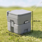 Campingtoilette, 20 L Mobil-WC, Camping-WC mit Spül- und Abwassertank, 35,5 x 41 x 42,5 cm, Kunststoff, Grau
