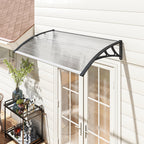 Vordach für Haustür/Fenster, wetterfest, transparent, Aluminium-Verbindungstangen/Polycarbonat, 110 x 60 x 18 cm