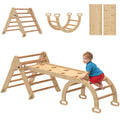 7-in-1 Kletterger¨¹st, Bogenleiter, Dreiecksleiter, Rampe, Kletterwand, Rutsche, f¨¹r Kinder von 1,5-4 Jahren, zusammenklappbar, Holz