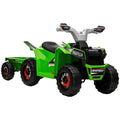Kinderquad, aufladbar, 2,5 km/h, mit Anh?nger, 50 Min. Fahrzeit, f¨¹r Kinder 1,5 bis 3 Jahre, Gr¨¹n