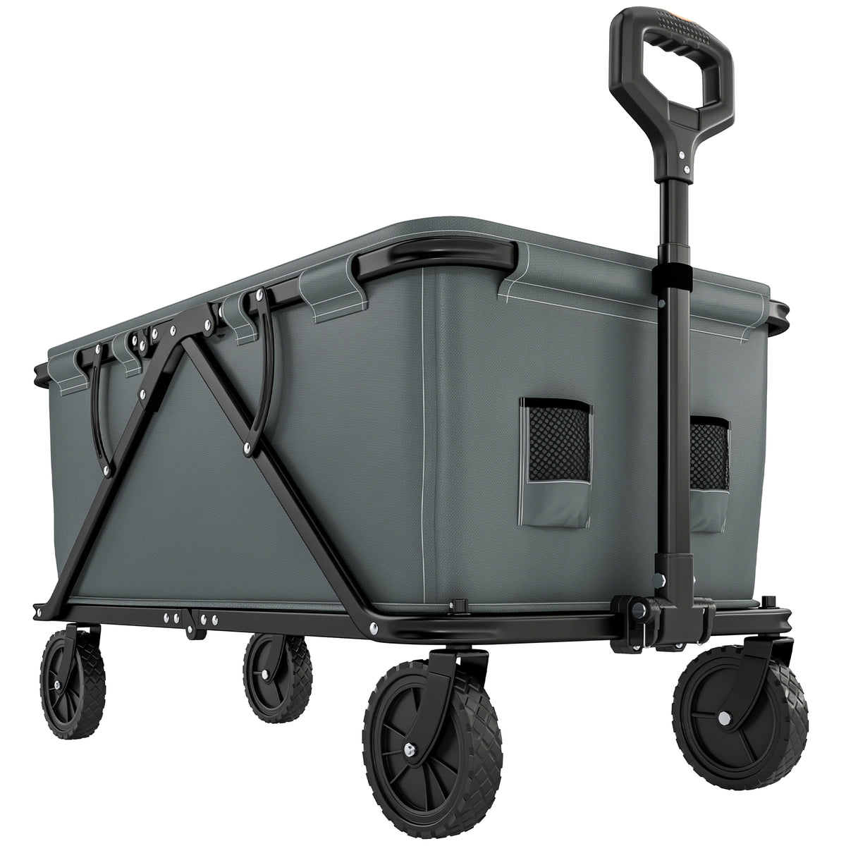 Gartenwagen 120 kg belastbar, klappbar Transportwagen mit herausnehmbare Plane 160 Liter Dunkelgrau