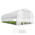 19.5 x 9.8ft Tunnel Greenhouse, with Accessories - White
