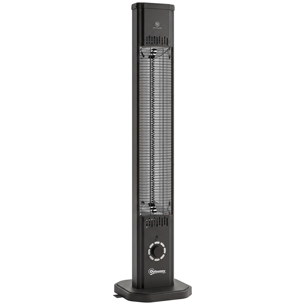 Infrarot Heizstrahler 2000W Carbonfaser Standheizstrahler mit Fernbedienung 8 Heizstufen Schutzhülle Timer Kippschutz
