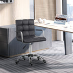 Bürostuhl im Retrodesign, höhenverstellbar, 5 Rollen, 52,5 cm x 54 cm x 99 cm, Schwarz