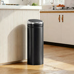 50L Automatic Motion Sensor Rubbish Bin with Fingerprint Resistant, Stainless Steel, Black