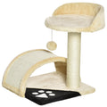 Cat Tree Scratching Scratcher Post Kitten Activity Centre Climber Hanging Ball Beige