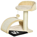 Cat Tree Scratching Scratcher Post Kitten Activity Centre Climber Hanging Ball Beige