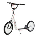 Scooter für Kinder Kinderroller Tretroller mit verstellbarem Lenker, großen Rädern und Handbremse Kickscooter 16 Zoll Cityroller für Jungen und Mädchen ab 5 Jahre Metall Weiß