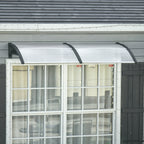 Türüberdachung, Schutz vor Regen, Wind und Hagel, Polycarbonat, Aluminium-Verbindungstangen, 200 x 96 x 27 cm, Schwarz
