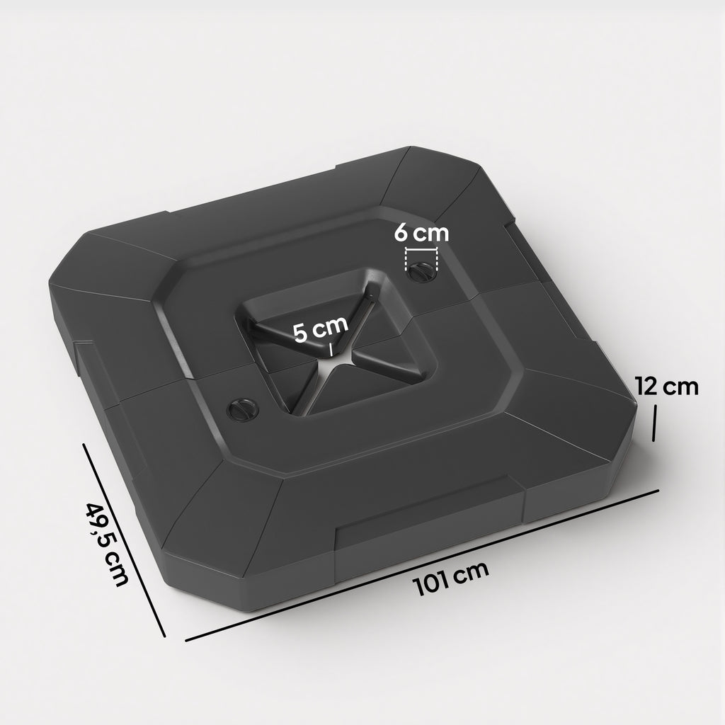 2PCS Umbrella Weights for Cantilever Parasols, Parasol Base Weights, 80 kg for Water or 105 kg Water and Sand Mix, Black