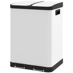 Doppelfach-Mülleimer, 2 x 30L, fingerabdruckresistent, Pedal, herausnehmbare Inneneimer, Grau