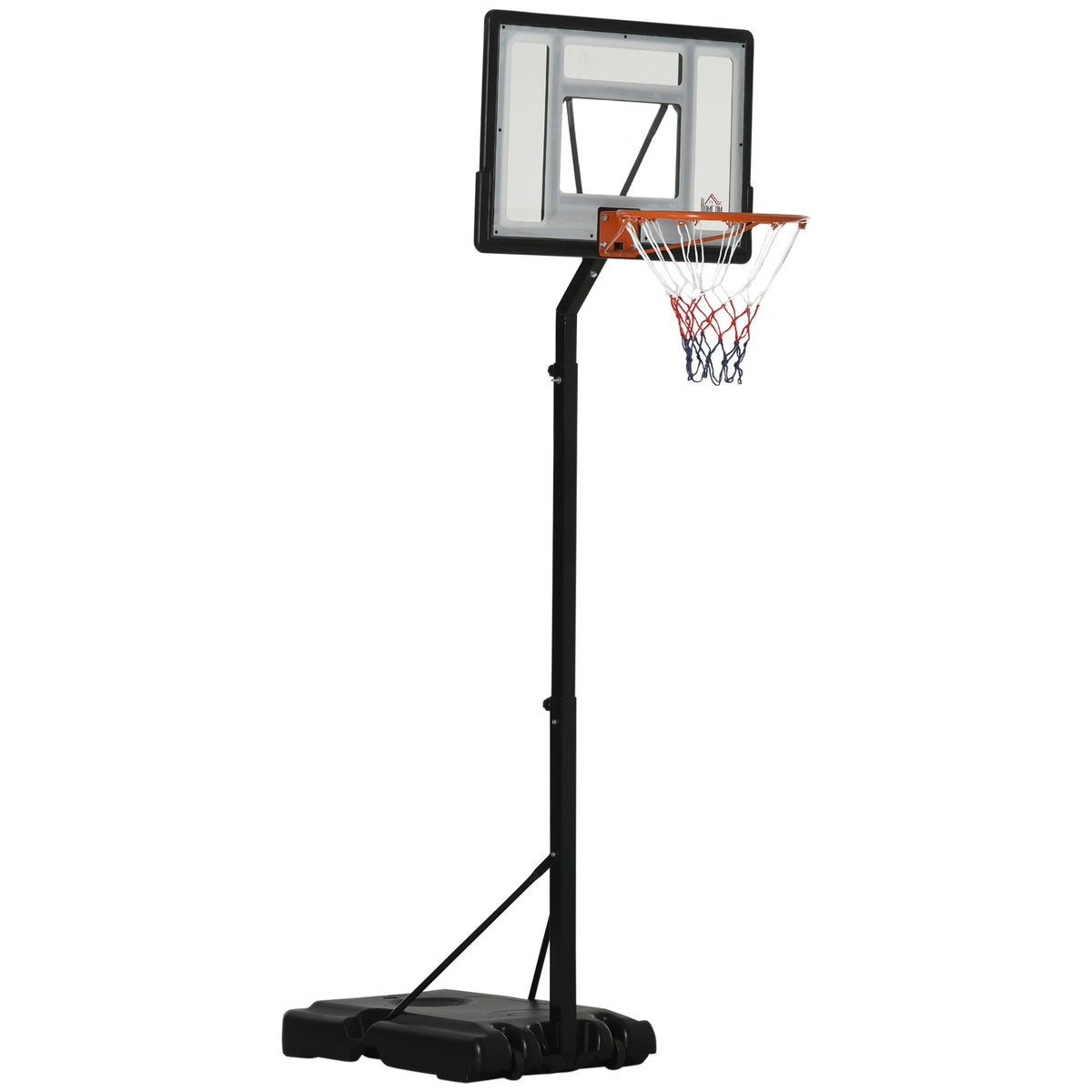 Basketballständer mit Rädern rollbar 210-260 cm höhenverstellbar Basketballkorb mit Ständer geeignet für den Außen- und Innenbereich Stahl Kunststoff Schwarz