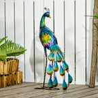 Steel Peacock Garden Statue Decoration Gift