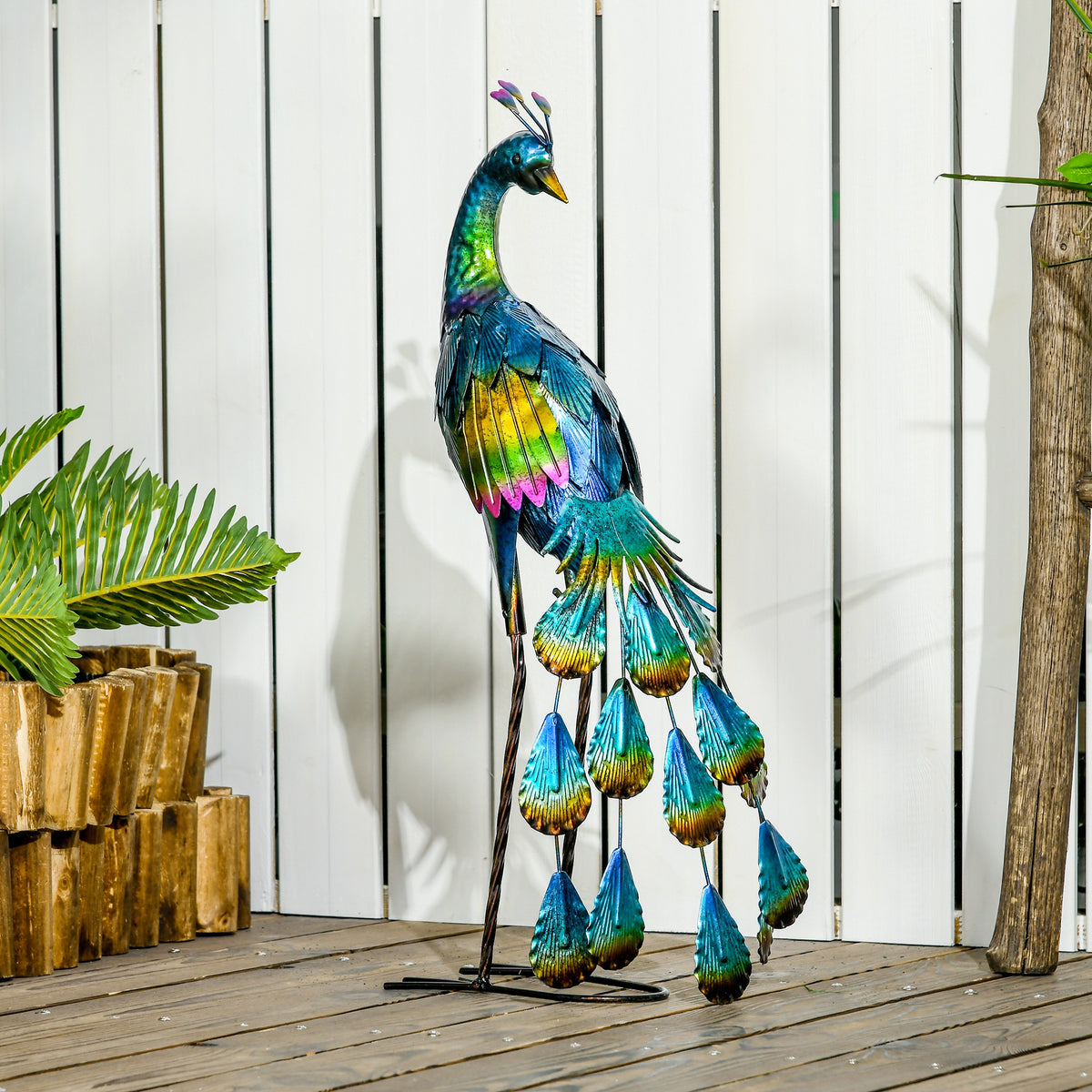 Steel Peacock Garden Statue Decoration Gift