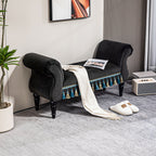 Polsterbank, Sitzbank, Vintage-Design, bis 150 kg, 117x40x58 cm, Dunkelgrau
