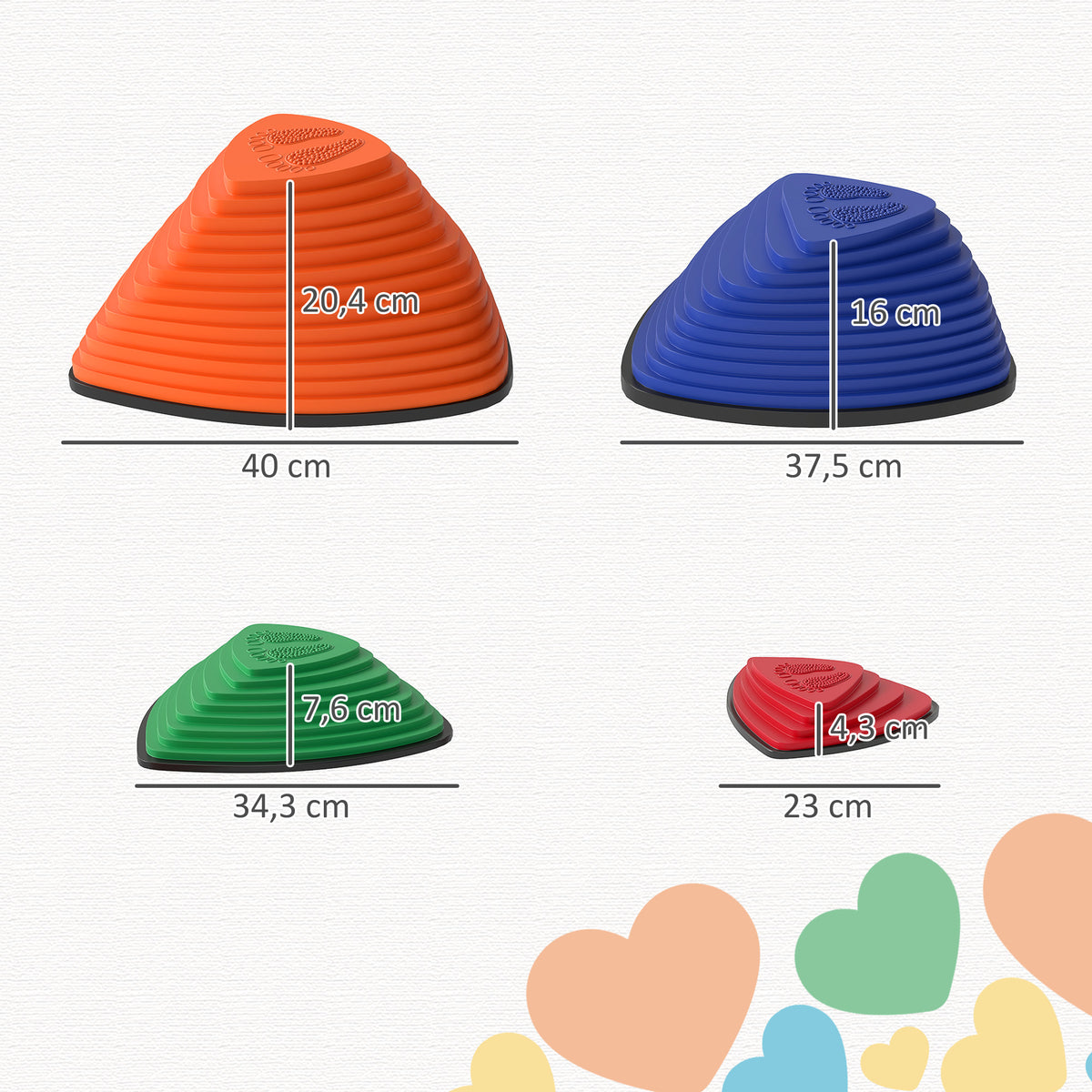 9er-Set Trittsteine, rutschfestes Design, f¨¹r drinnen & drau?en, stapelbar, Bunt