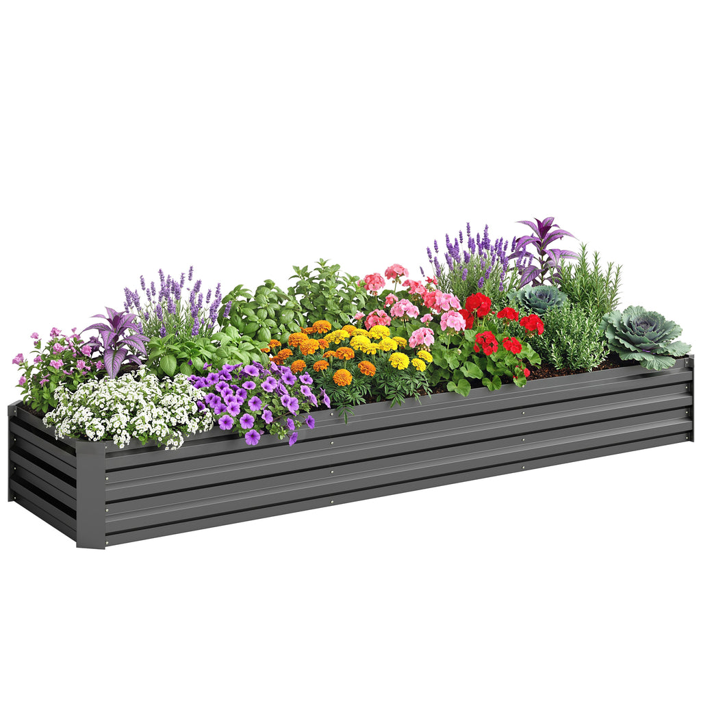 60 x 240cm Galvanised Steel Planter, with Open Bottom