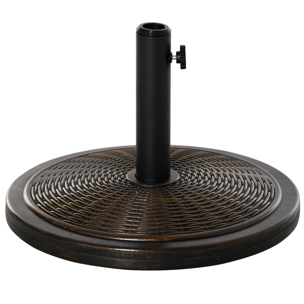 Sonnenschirmständer aus Zement 14kg Rund Schirmständer mit Rattanoptik für Sonnenschirm 35mm/38mm/48mm Rohrdurchmesser