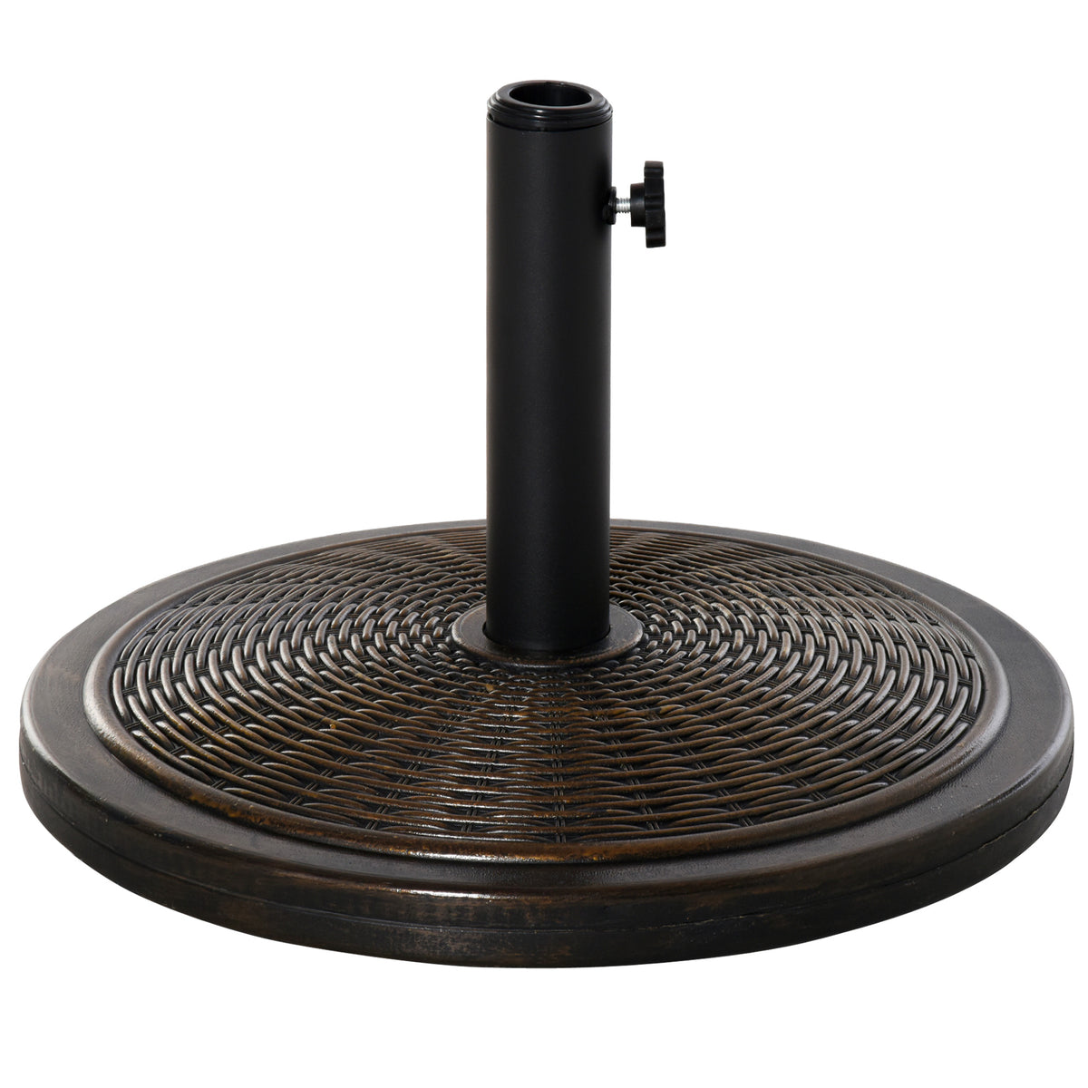 Sonnenschirmständer aus Zement 14kg Rund Schirmständer mit Rattanoptik für Sonnenschirm 35mm/38mm/48mm Rohrdurchmesser