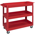 3-stufiger Werkzeugwagen, 4 Rollen, Stahl, 83B x 35,3T x 76H cm, Rot