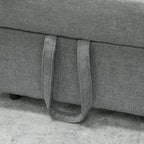 3-in-1 Klappsessel mit Seitentasche, Gästebett mit Kissen, Verstellbarer Rückenlehne, Bettsessel mit Rollen, Hellgrau