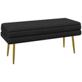 Sitzbank Polsterbank, mit Stauraum, Stahl, 100 cm x 37,5 cm x 42 cm, Schwarz