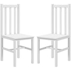 2er-Set Küchenstühle Esszimmerstühle Stühle, Massivholz, modernes Design, 38, 5 cm x 47,5 cm x 99 cm, Weiß