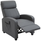 Relaxsessel Fernsehsessel mit Vibrationsmassage, Liegefunktion, 2 Massagepunkte, Fernbedienung, 68 x 88 x 98 cm Grau