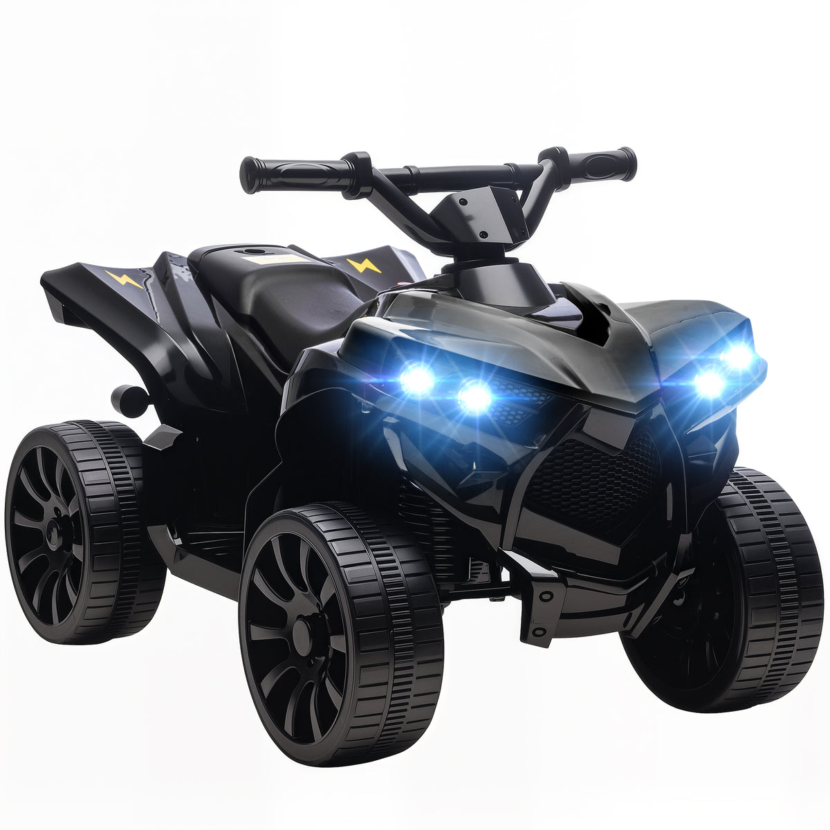 Kinder Quad Elektro 6V Kinderquad mit Vorw?rts-, R¨¹ckw?rtsfunktion, Musik, LED-Scheinwerfer Schwarz