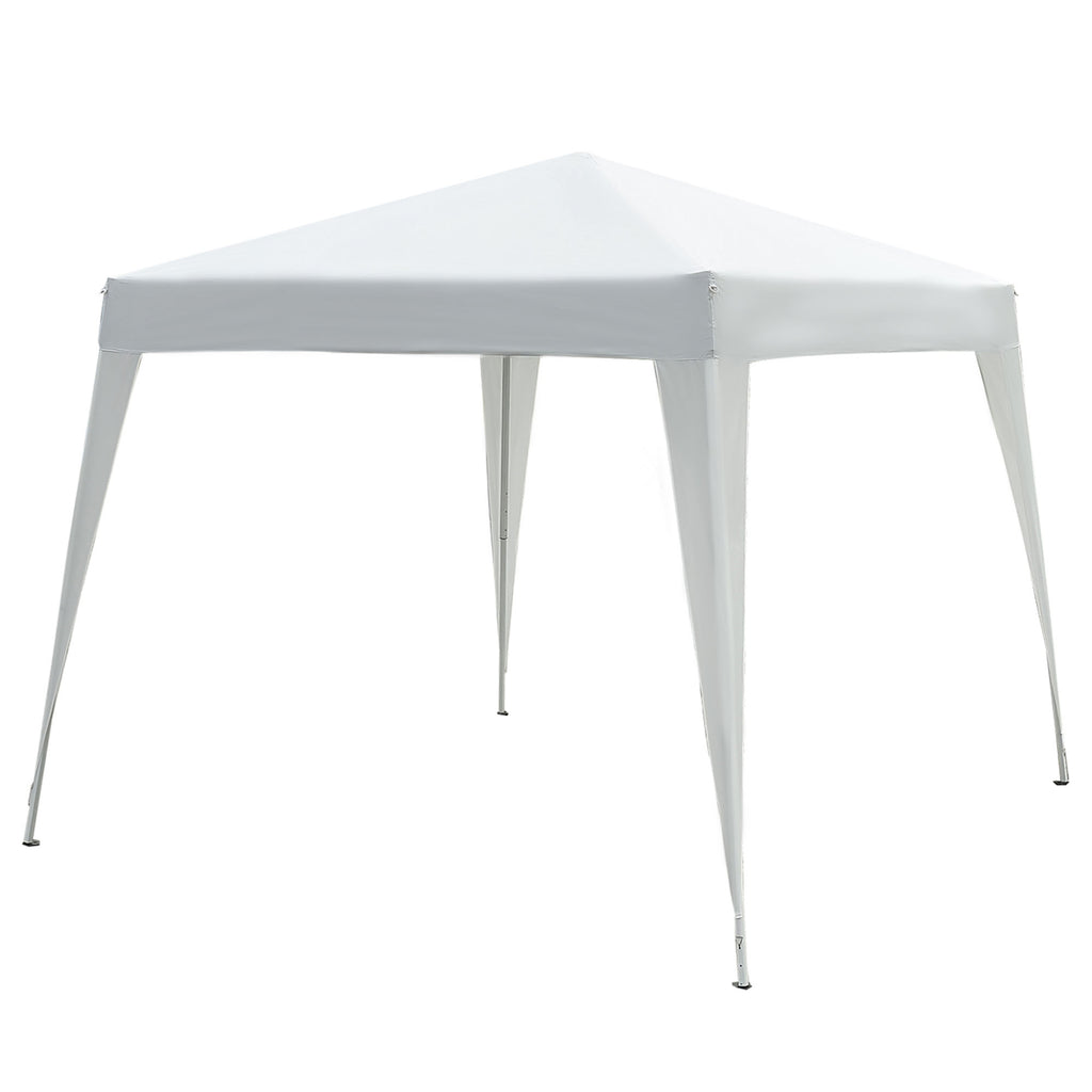  Faltpavillon 2,4x2,4m Pavillon Faltzelt mit UV-Schutz, Partyzelt inkl. Tragetasche für Garten, Balkon, Stahl Weiß