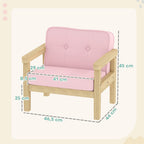 Kindersessel Kindersofa mit Kord-Optik, massiven Holzf¨¹?en Sessel aus Schaumstoff Kinderstuhl f¨¹r Kinderzimmer, Spielzimmer, 46,5 x 44 x 45 cm, f¨¹r Kinder 3-8 Jahre Rosa