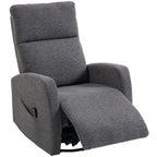 Relaxsessel Drehbarer Fernsehsessel mit Wärme und Vibrationsmassage, Liegefunktion, Wippfunktion Dunkelgrau