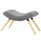 Moderner Fu?hocker mit Fleece-Bezug und Holzbeinen, gepolstert, f¨¹r Wohnzimmer, Schlafzimmer, Flur, Dunkelgrau