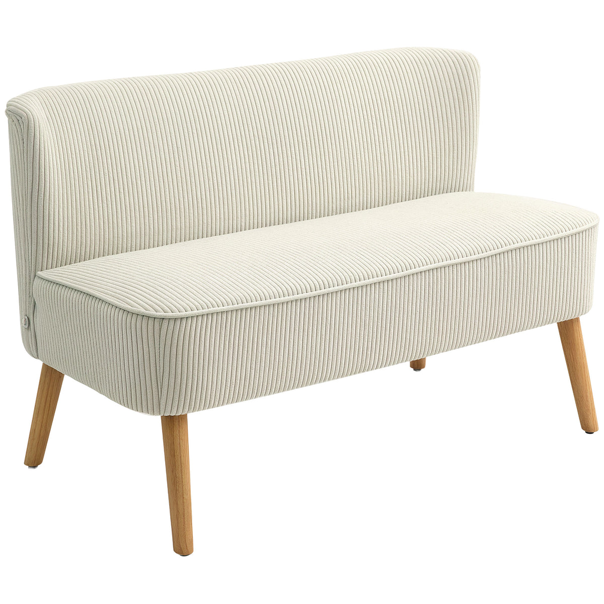 2-Sitzer Sofa, weiche Polsterung, pflegeleichter Bezug, bis 150 kg belastbar, 117 x 56,5 x 77 cm, Cremewei?